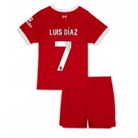 Dětský fotbalový dres Liverpool Luis Diaz #7 2023-24 Domácí Krátký Rukáv (+ trenýrky)